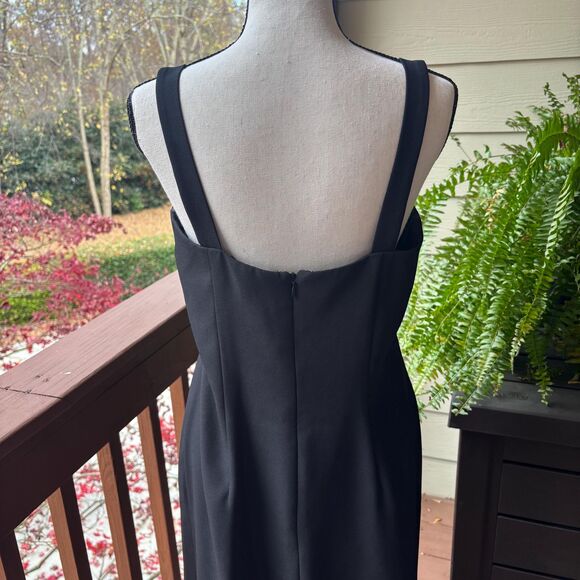 Vintage 1990s Y2K JR Nites Black Beaded Formal Prom Dress, Size 8 - Picture 13 of 16